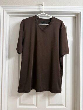 Axist Brand Men's Chocolate Brown Short Sleeve Shirt, Size XL